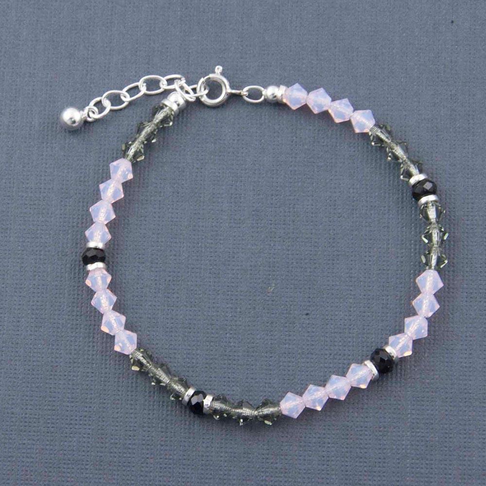 Fourseven Swarovski Crystal Nazariya Adjustable Bracelet in Pink and Grey B-225-AL-S Base-Image