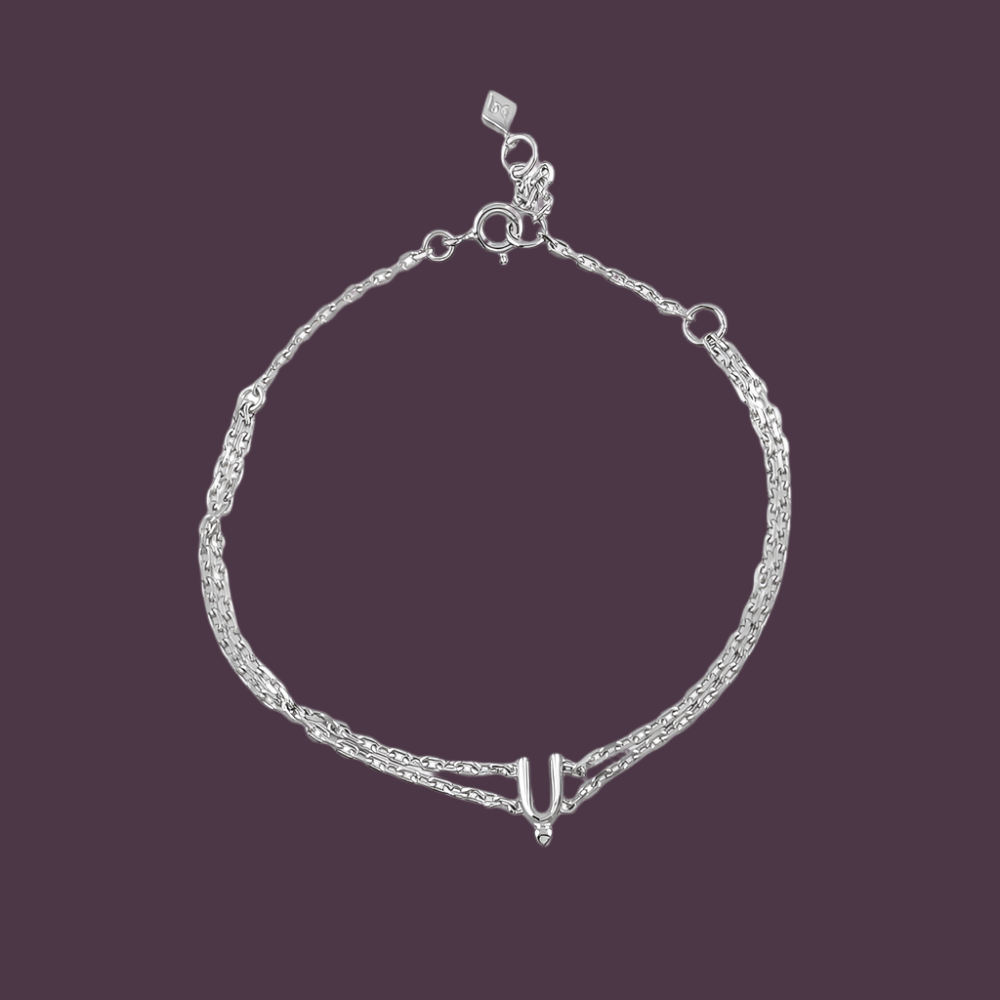 Tilaka Clasp Silver Bracelet - Small to Medium