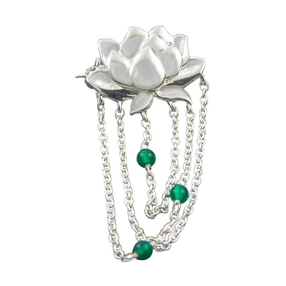 Fourseven Water Lily Brooch BR-73-AL-S White-BG-Image