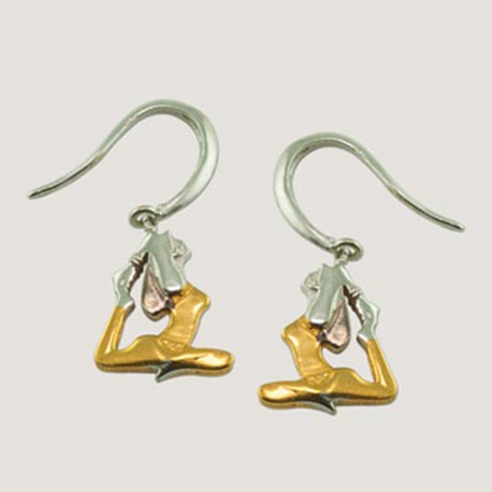 Fourseven Yoga Girl Earrings in Pigeon Pose E-209-SP-SG Base-Image