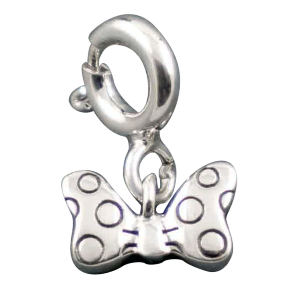 Textured Iconic Bow Silver Charm