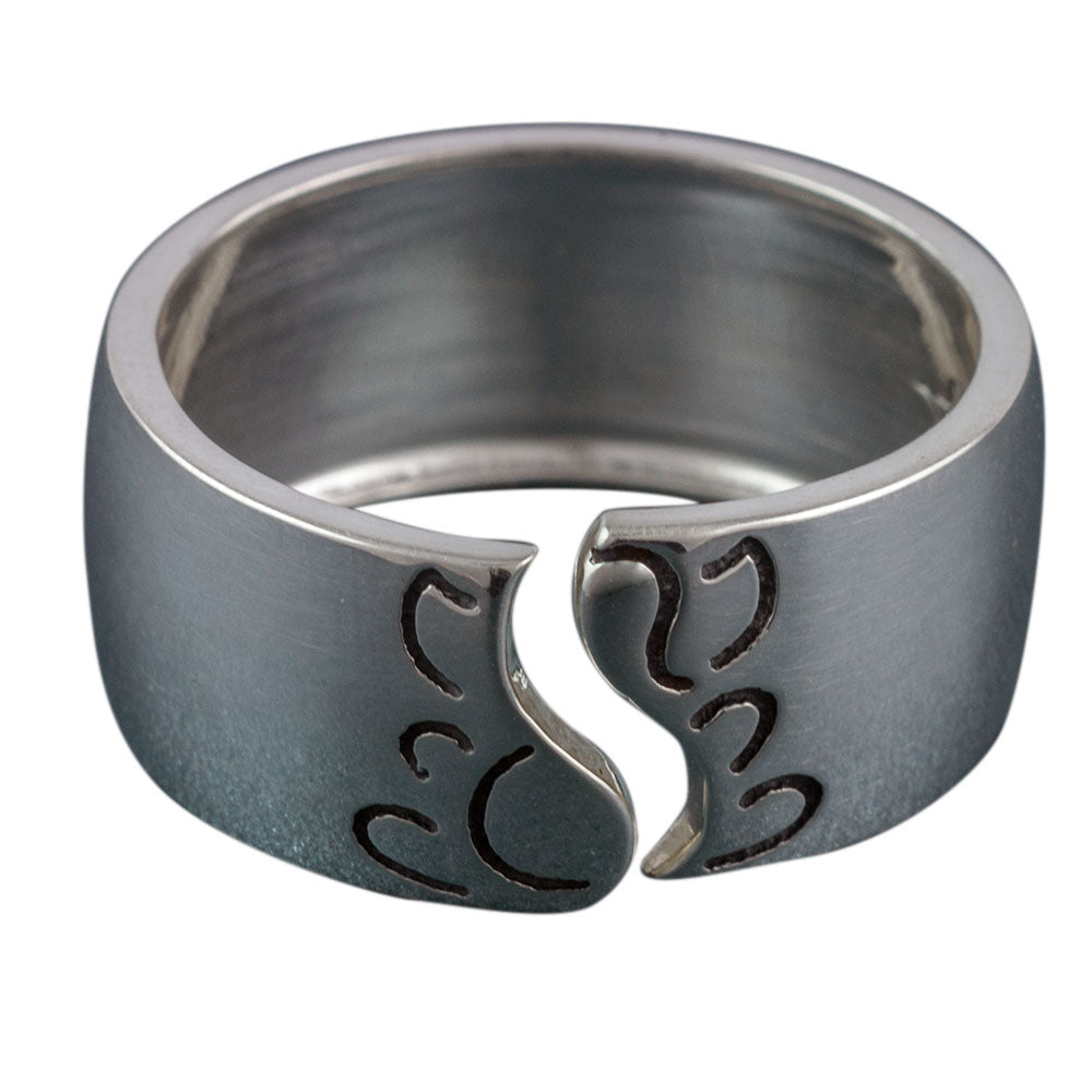 Ganesha Band Silver Ring - Adjustable