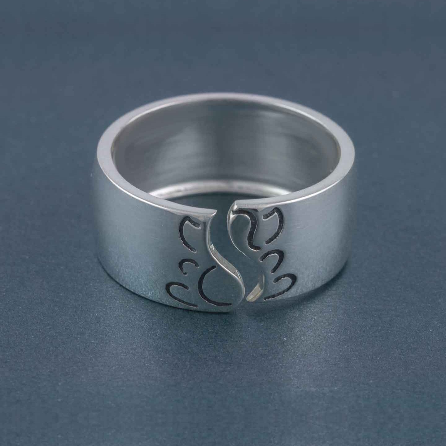 Ganesha Band Silver Ring - Adjustable