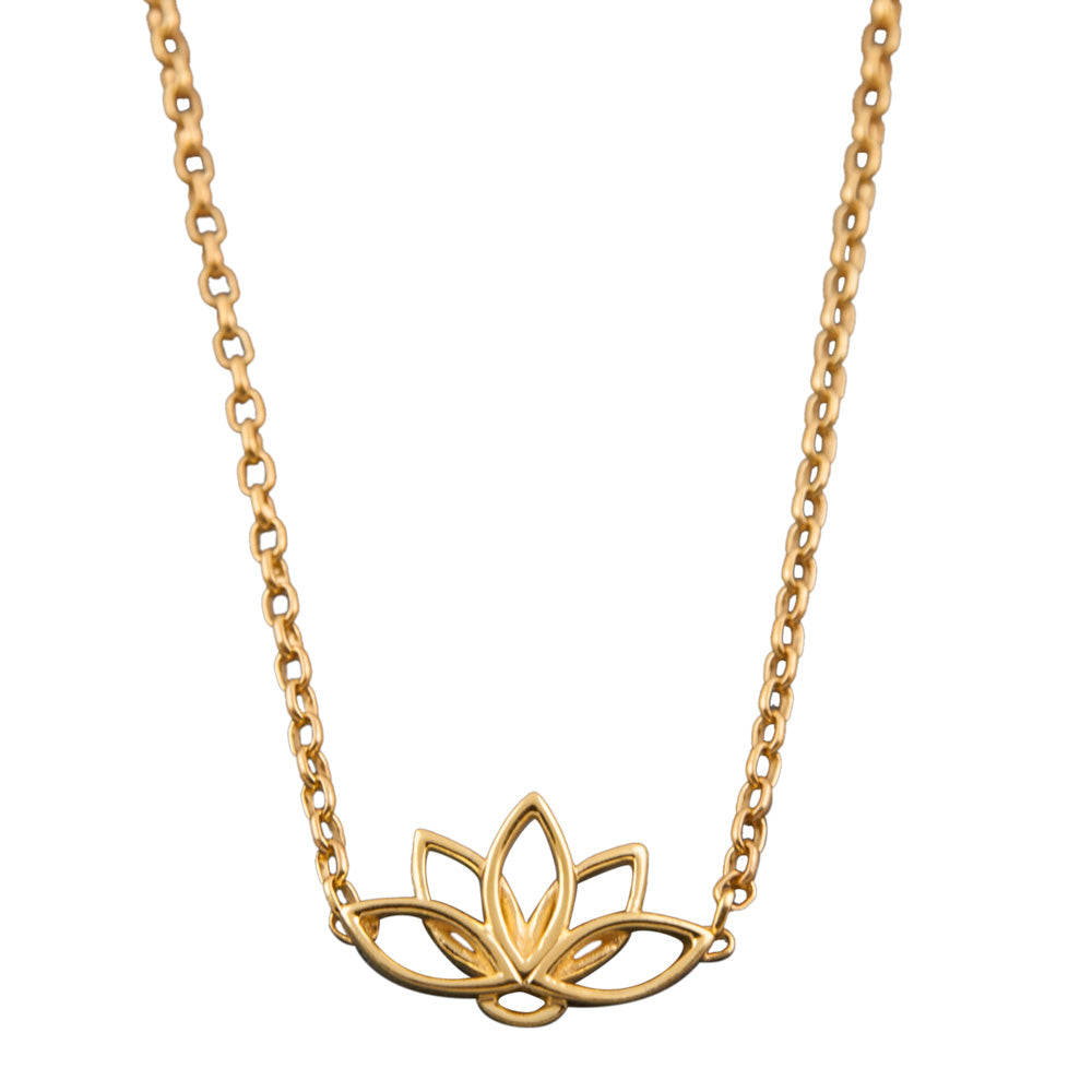 Sattva Lotus Gold-Plated Silver Necklace