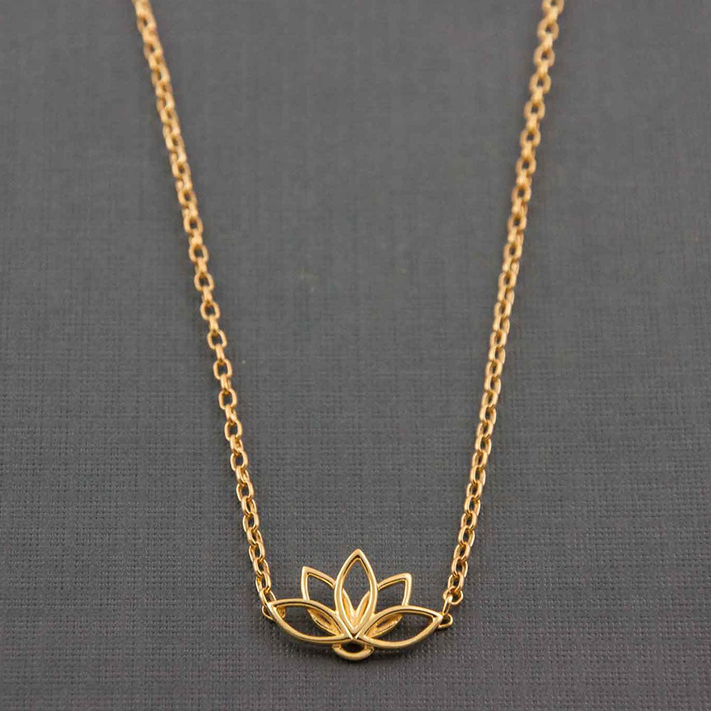 Sattva Lotus Gold-Plated Silver Necklace