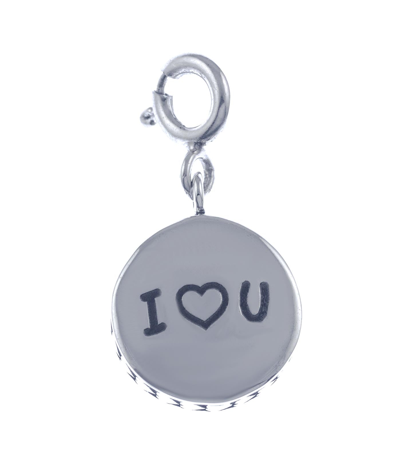 I ♡ You Love Silver Message Charm