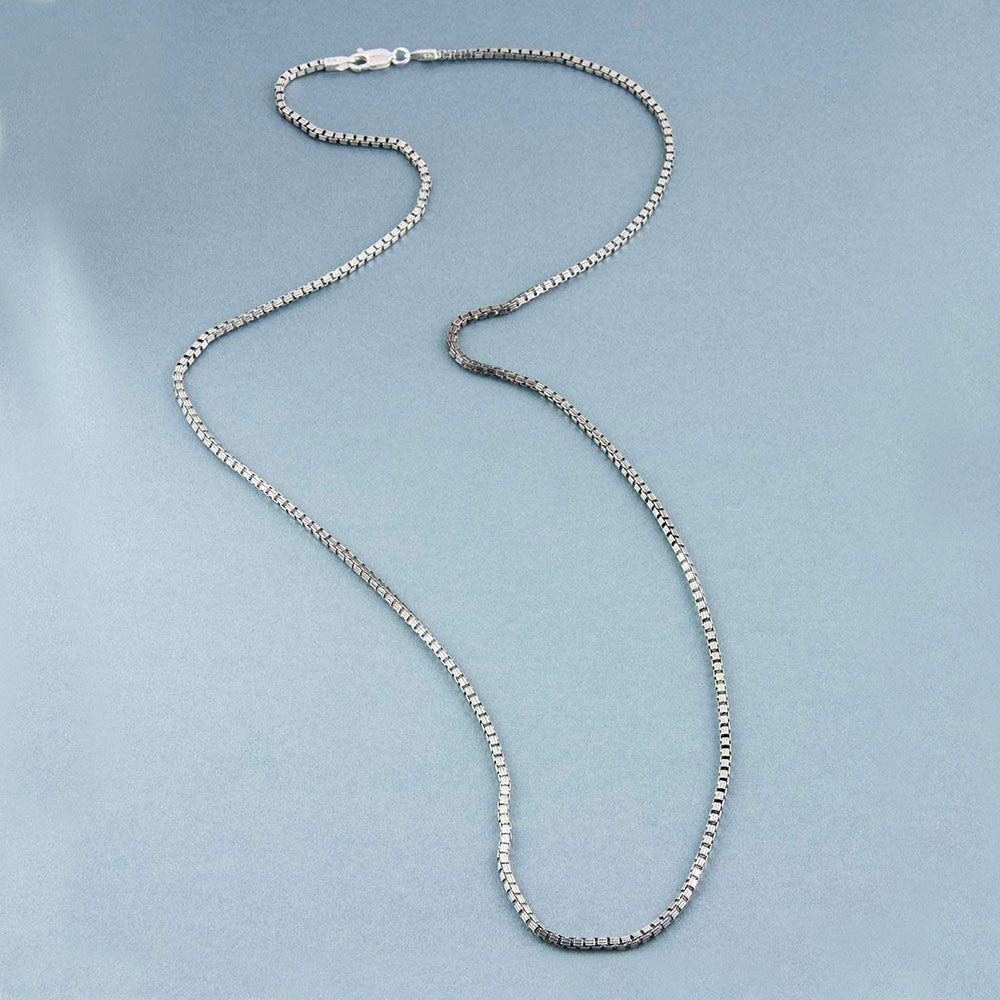 Interlinked Box Silver Chain Bold - 24in