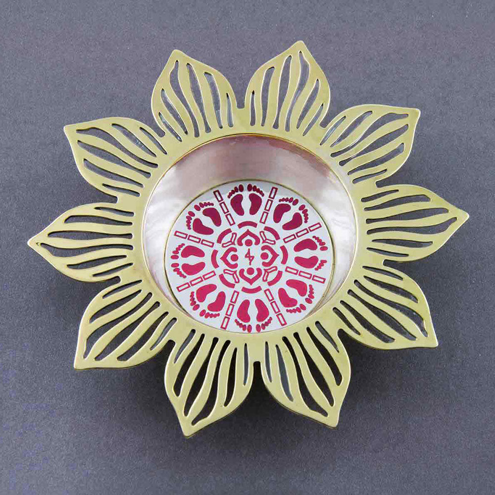 Lotus Silver-Plated Tealight Holder with Pink Disc