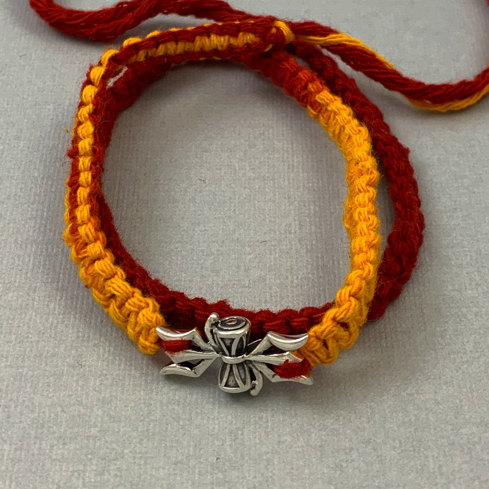 Mahakal Silver Pendant Moli Rakhi Bracelet