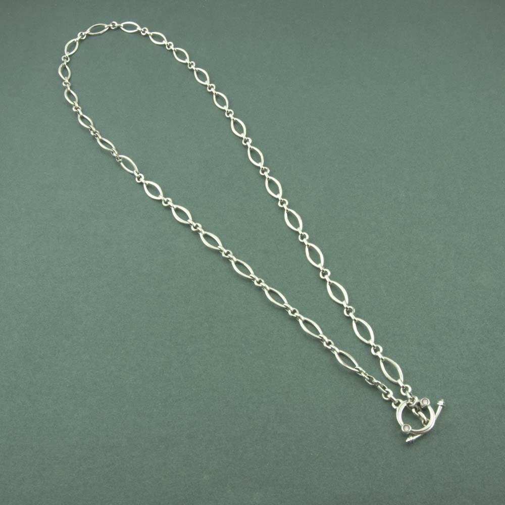 Marquise Toggle Silver Necklace