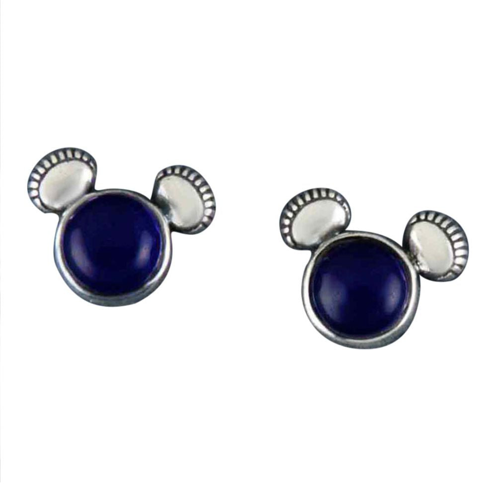 Playful Silver Stud Earrings in Purple Amethyst