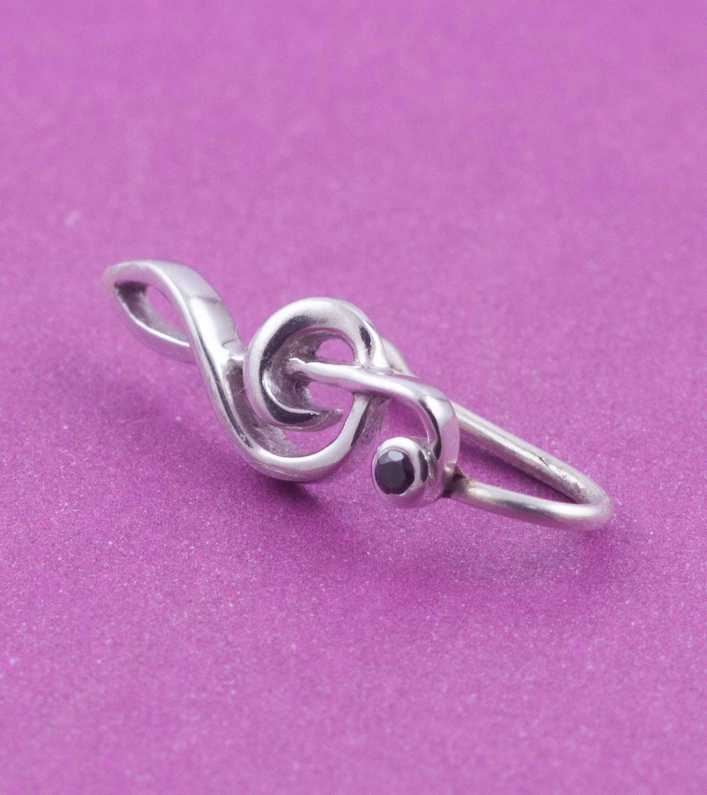 Musical Clef Clip-on Silver Nose Pin