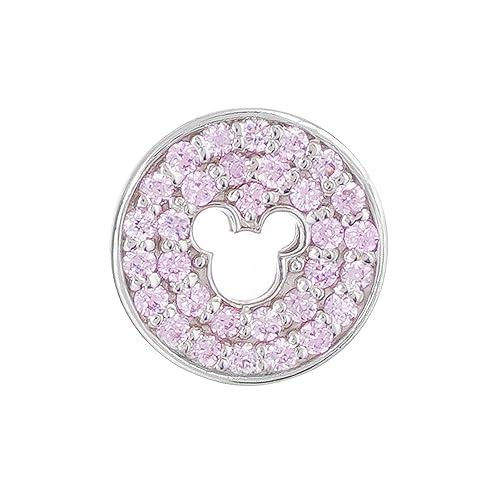 Pave Silver Floating Pendant in Soft Pink