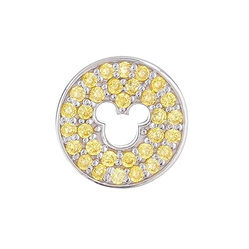 Pave Silver Floating Pendant in Soft Yellow