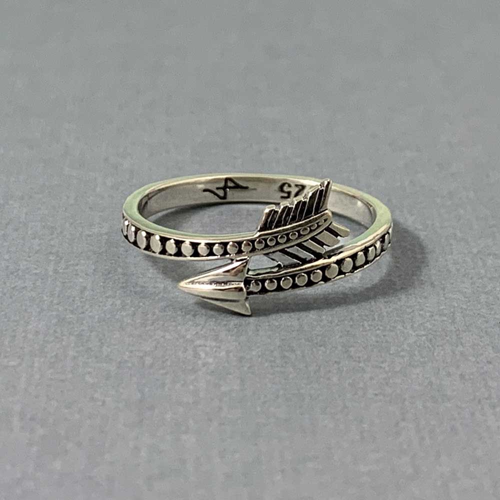 Arrow Silver Wrap Band Ring-14