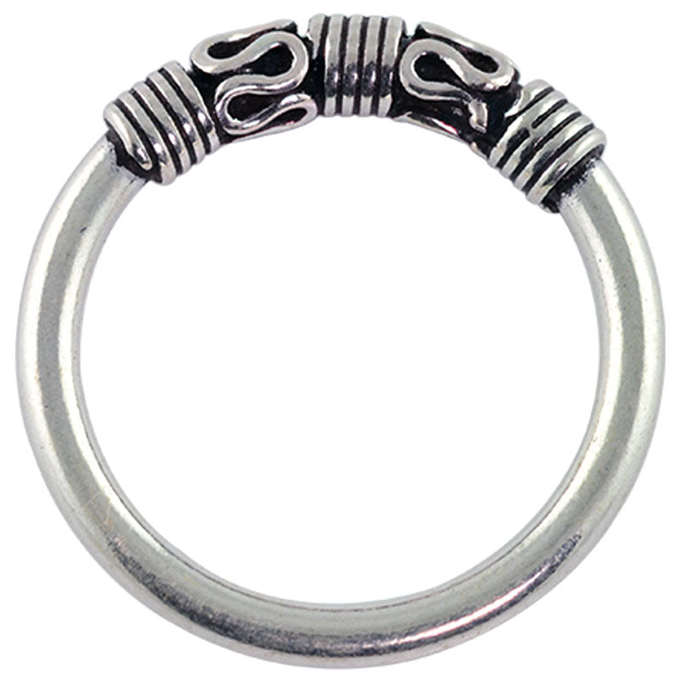 Lines Above the Curve Silver Ring	-21