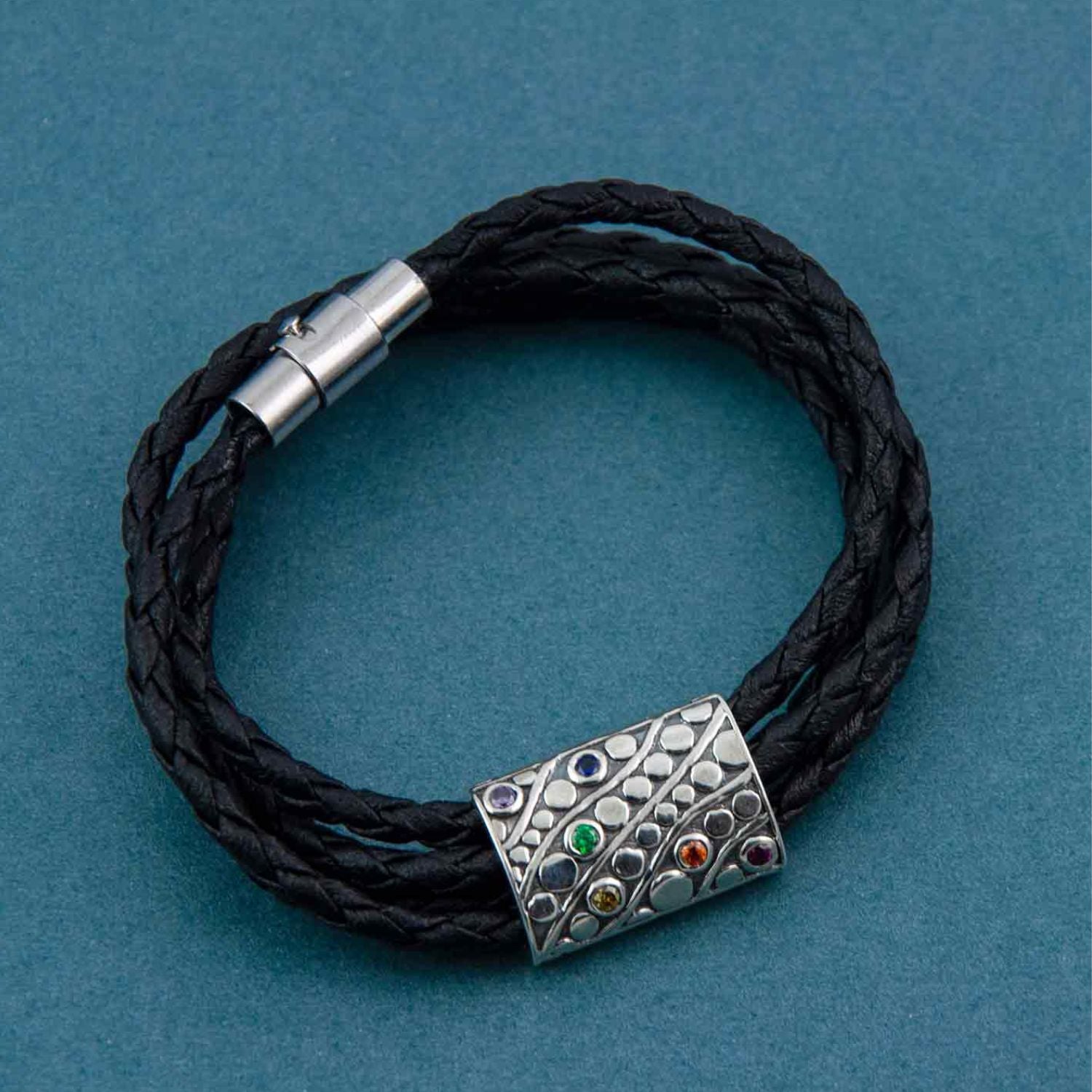 Rainbow Spectrum Silver Story Bead with Versatile Necklace Cum Bracelet
