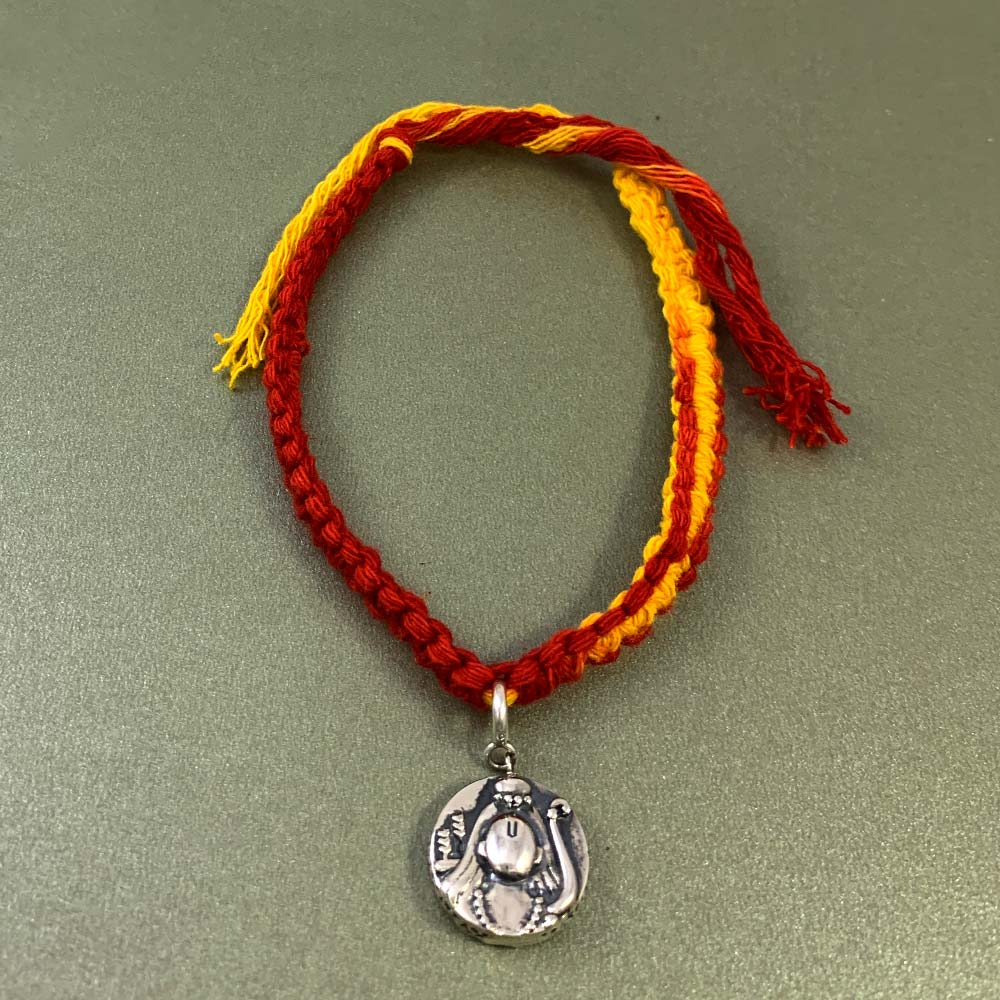 Rama Sita Aashirwaad Silver Charm Moli Rakhi Bracelet