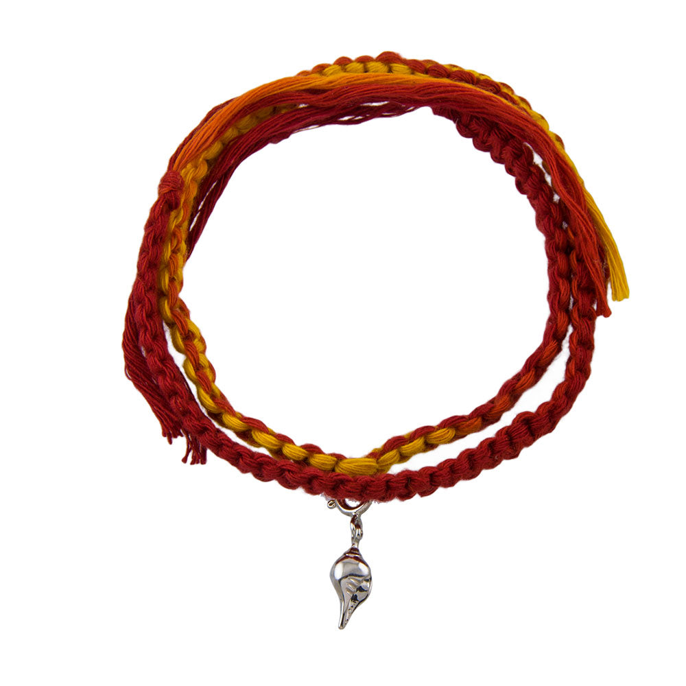 Shankh Silver Charm Moli Rakhi Bracelet