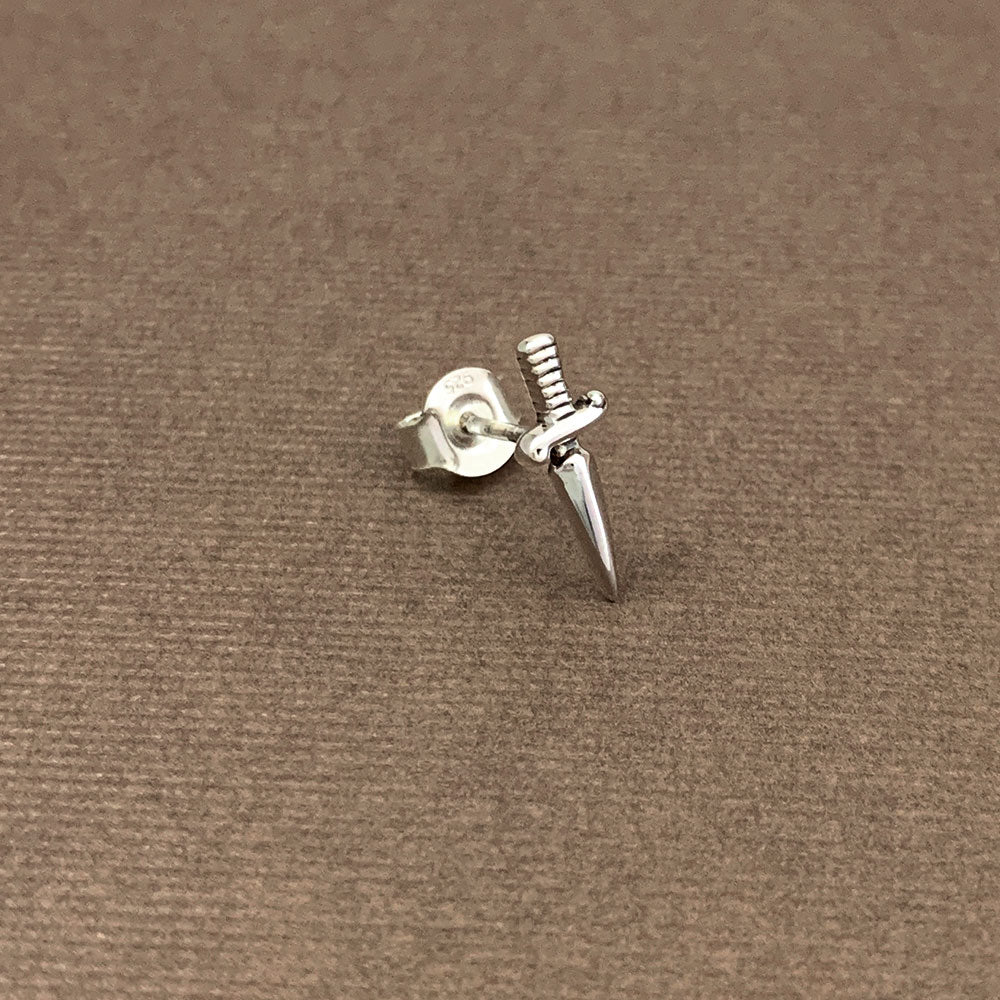 Silver Dagger Ear Stud