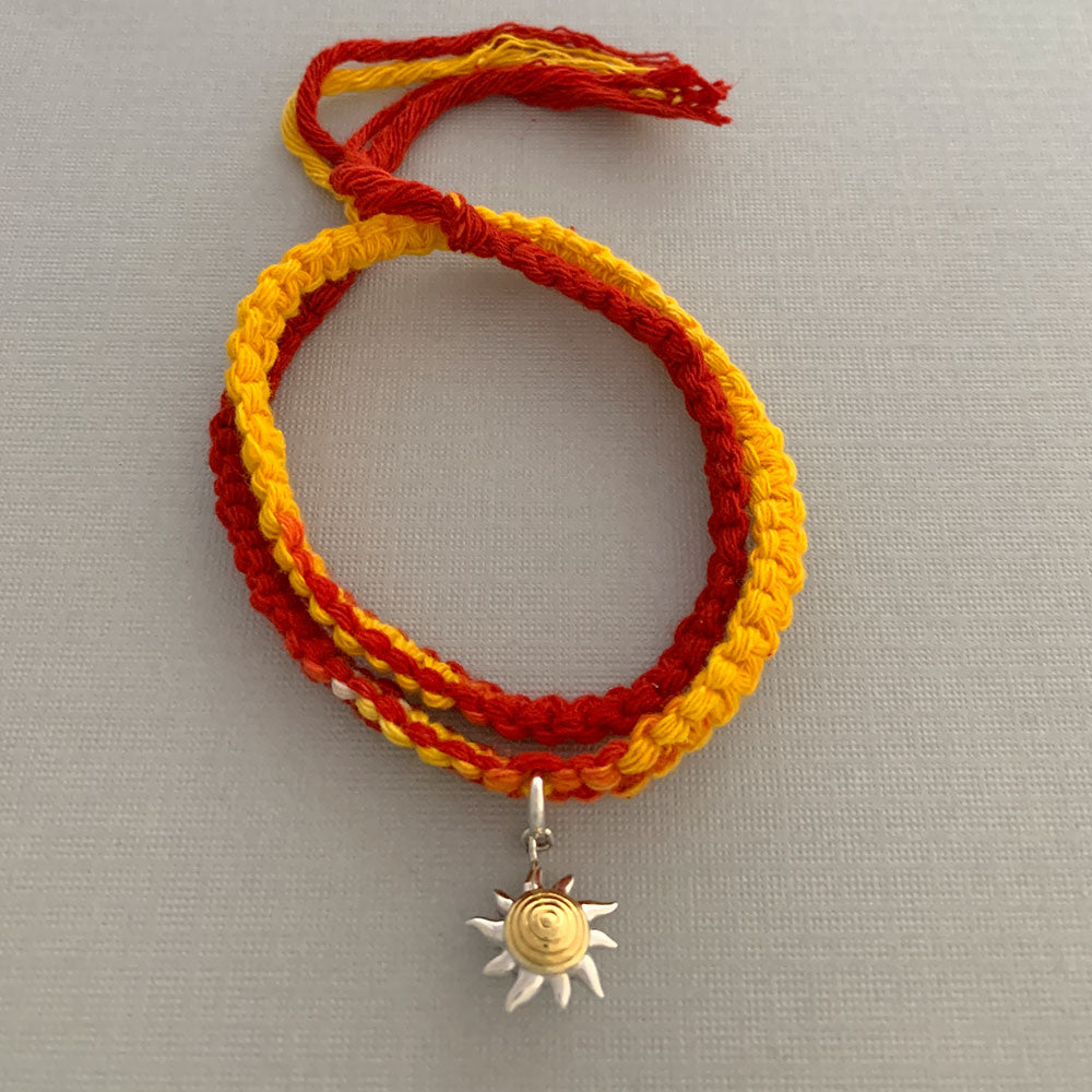 Sunshine Silver Charm Moli Rakhi Bracelet