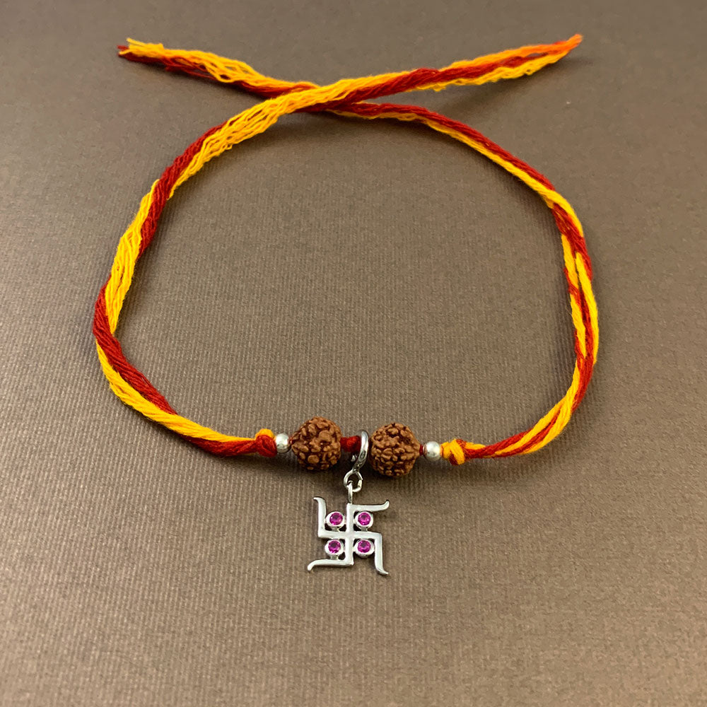 Svasti Silver Charm Moli Rakhi Bracelet