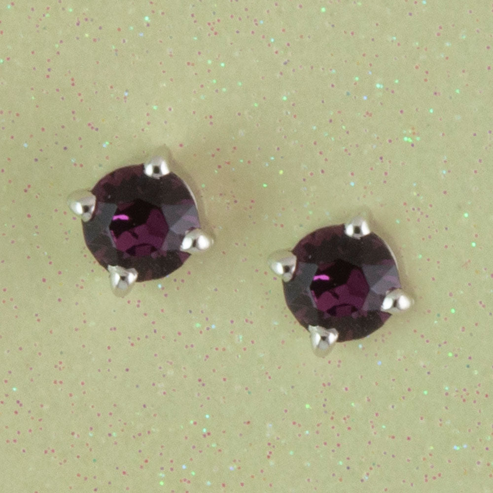 Swarovski Faceted Silver Stud Earrings