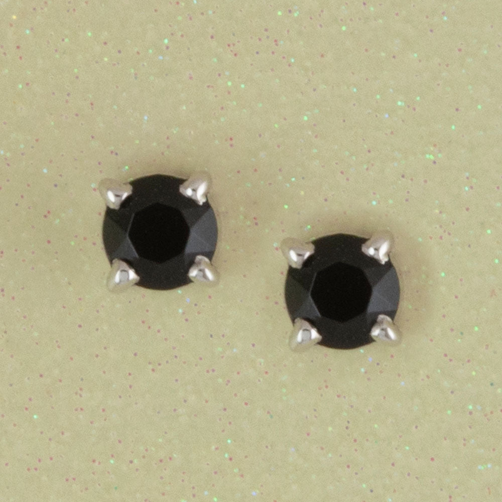 Swarovski Faceted Silver Stud Earrings