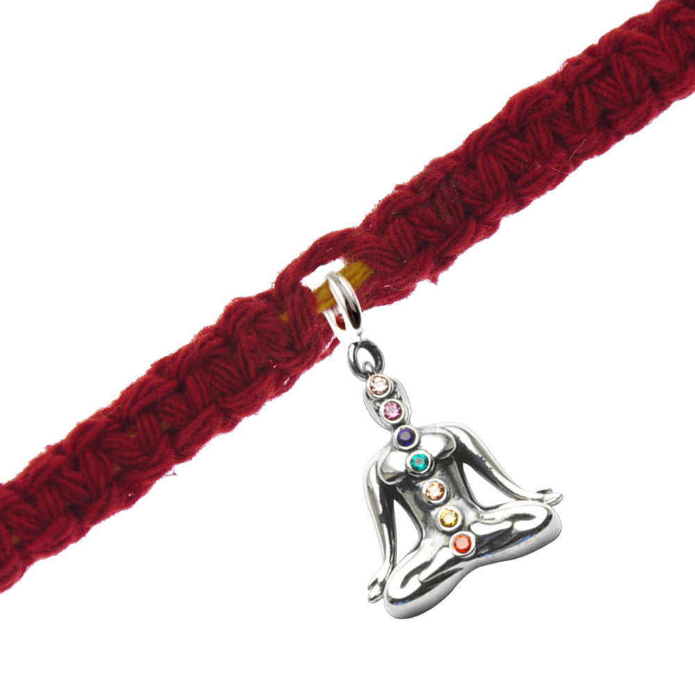 Seven Chakras Silver Charm Moli Rakhi Bracelet