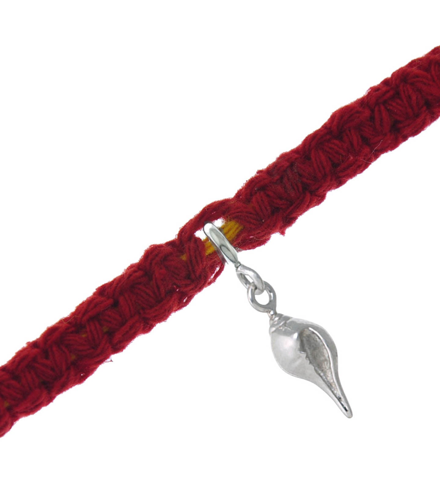 Shankh Silver Charm Moli Rakhi Bracelet