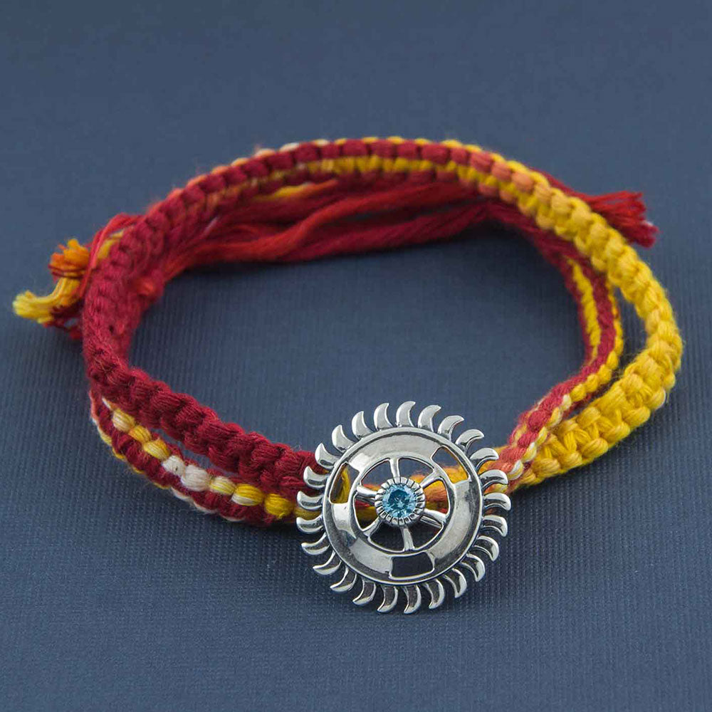 Sudarshan Chakra Silver Brooch Moli Rakhi Bracelet