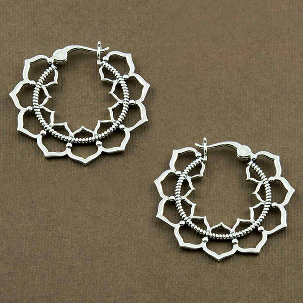 Taj Silver Baali Earrings