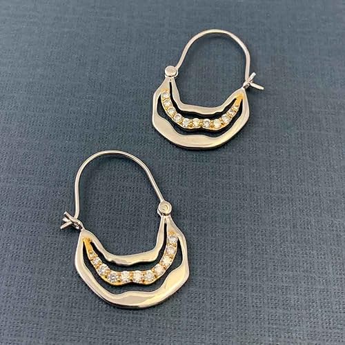 Silver Aura Half Moon Baali Earrings