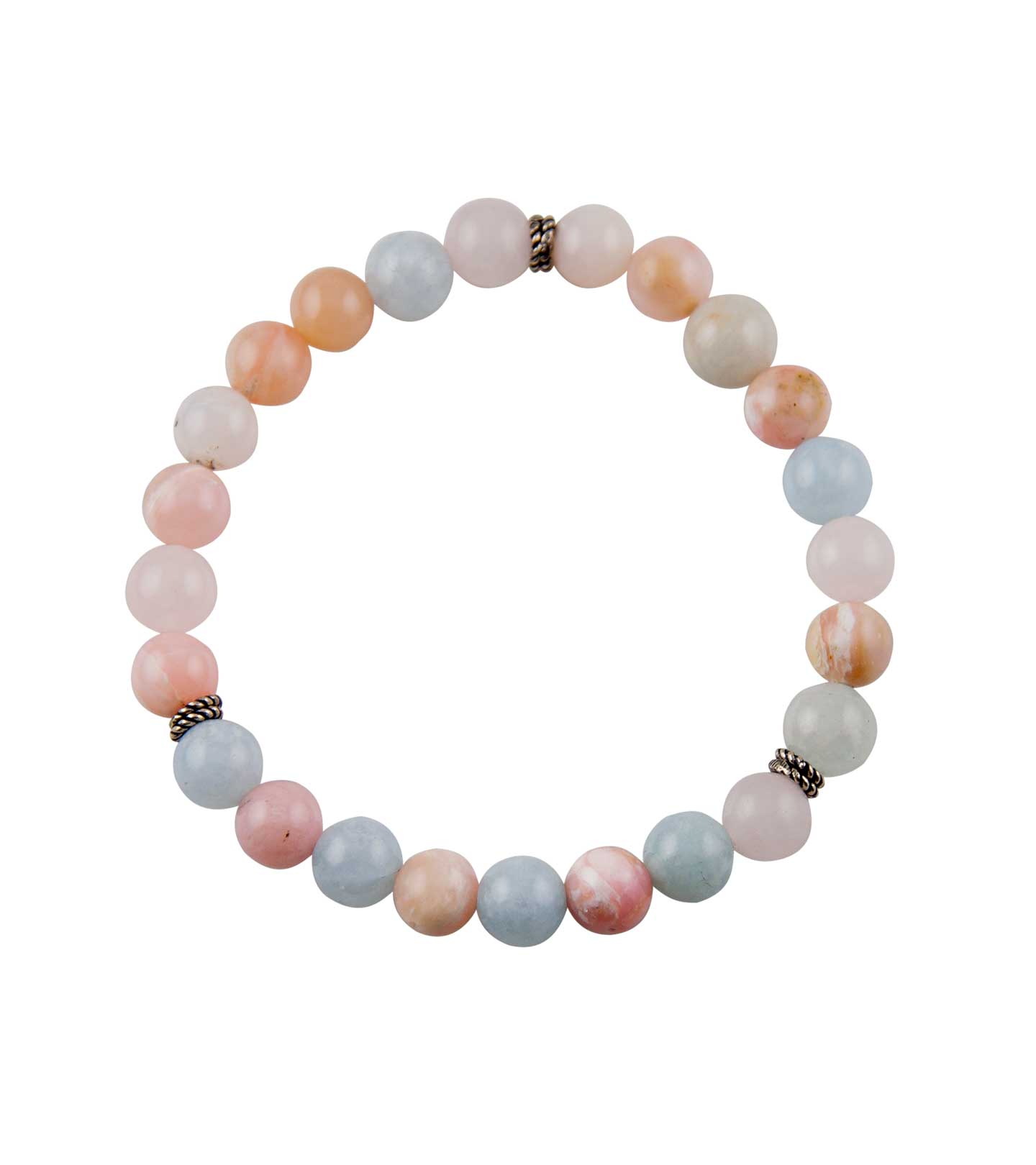 Universal Love Pink Opal & Morganite Elastic Bead Bracelet