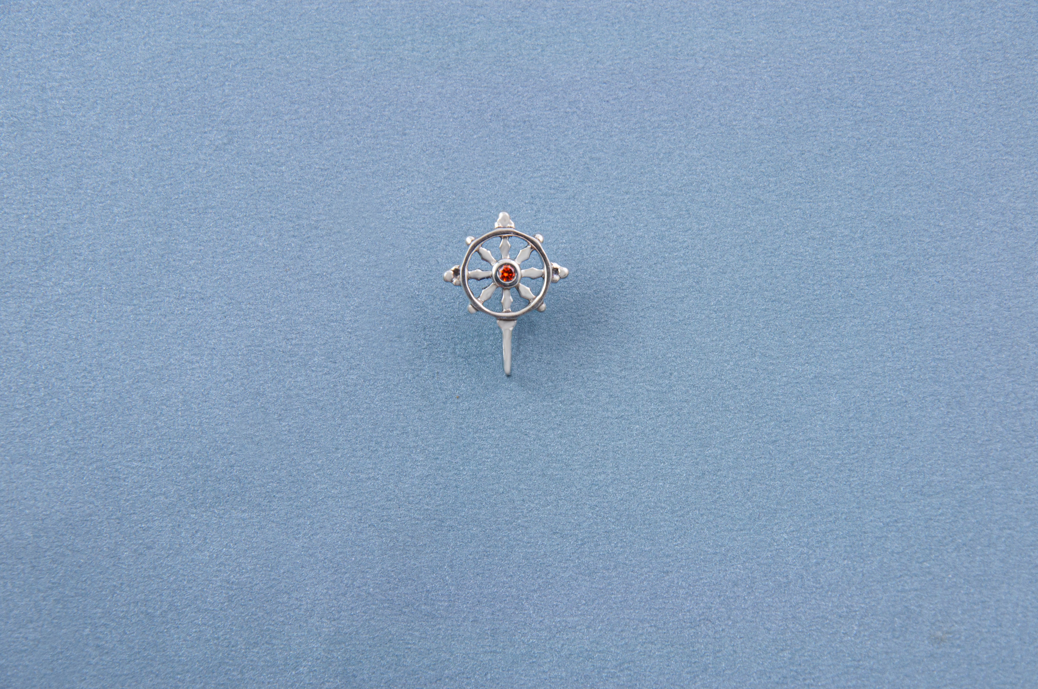 Wheel of life Clip-On Silver Nose Pin