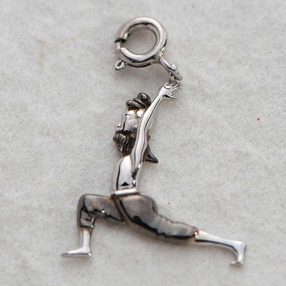 Yogi Warrior Pose Silver Charm