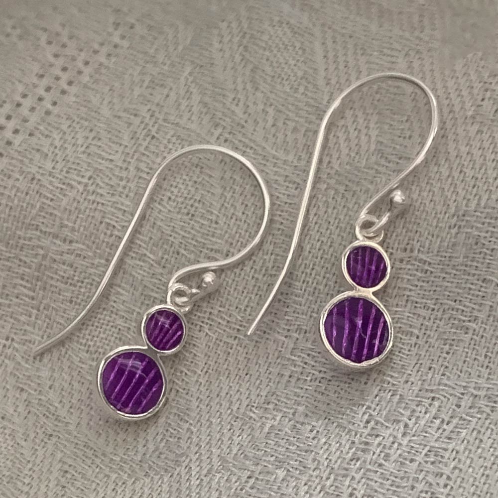 All About That Colour Silver Dangler Earrings in Purple