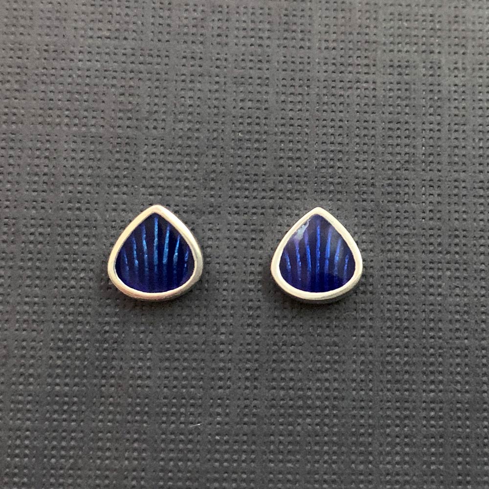 All About That Colour Silver Stud Earrings in Blue