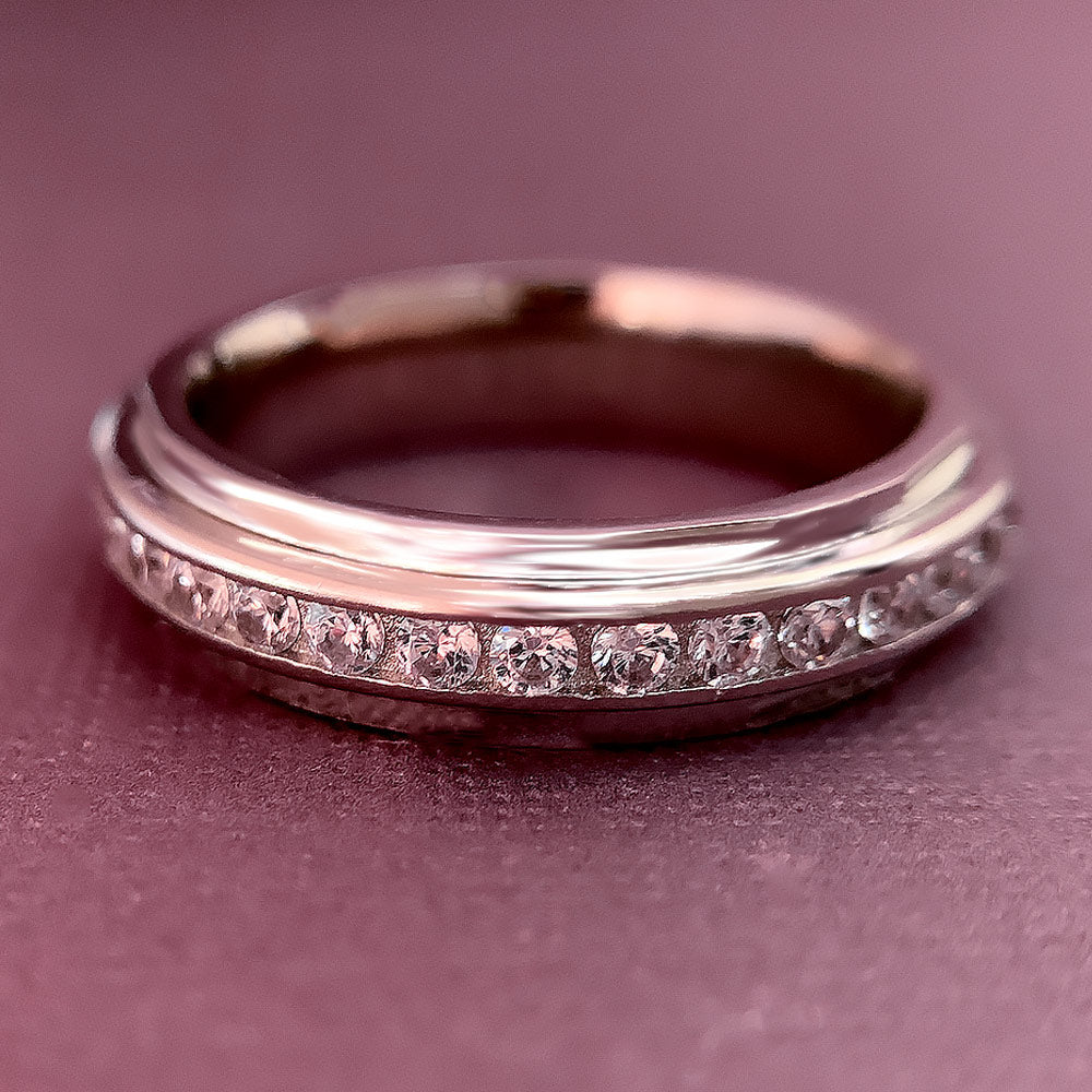 All That Glitters CZ Silver Band Ring-16