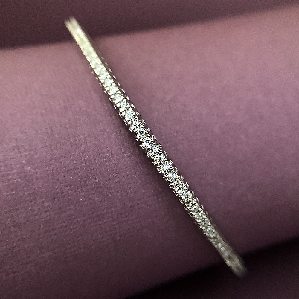 All That Glitters CZ Silver Bangle-2.6
