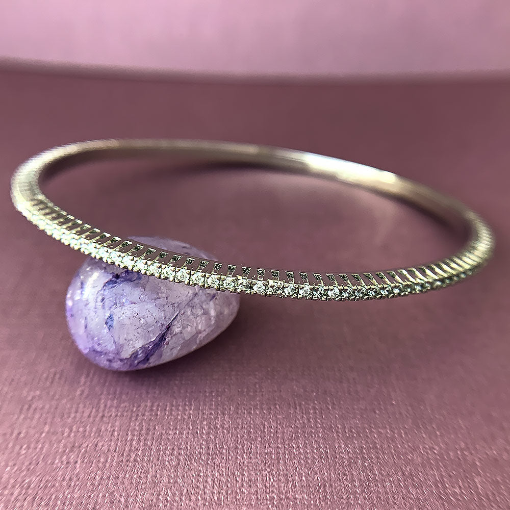 All That Glitters CZ Silver Bangle-2.4