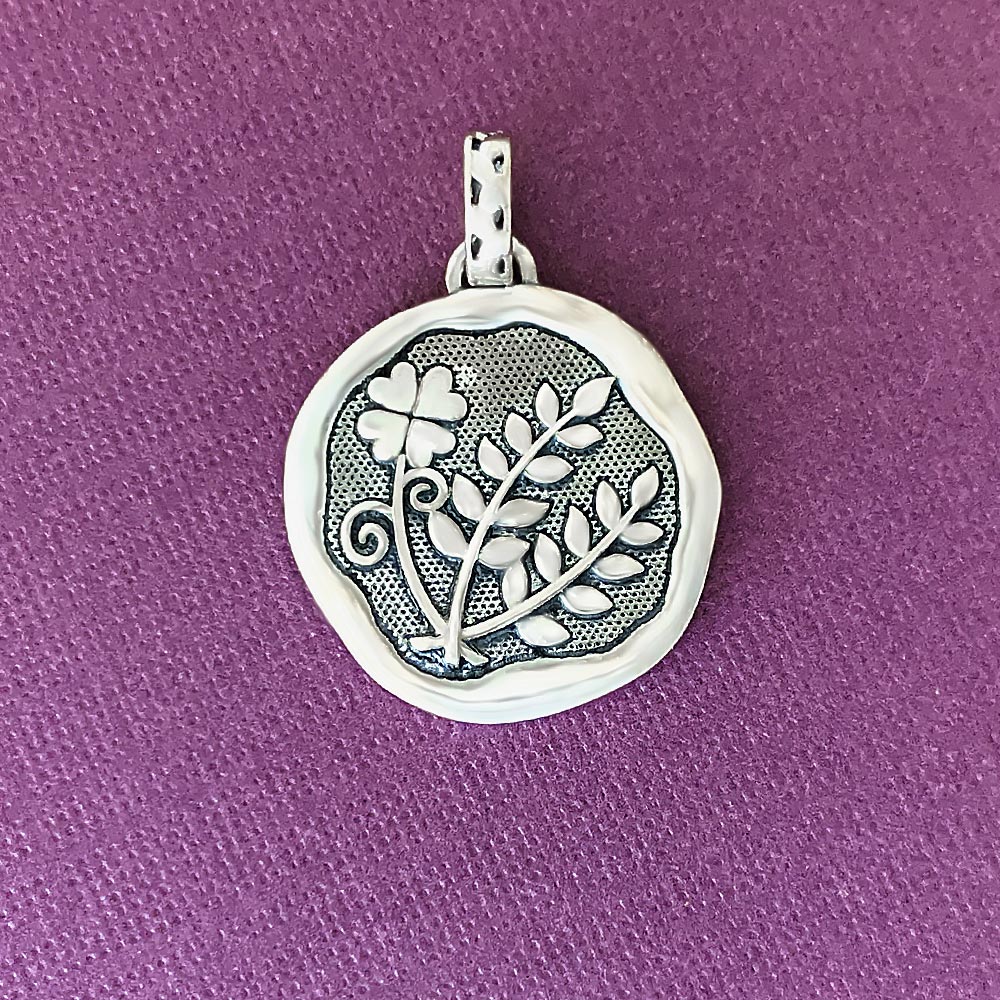 Bouquet of Good Luck Personalisable Silver Pendant for Women