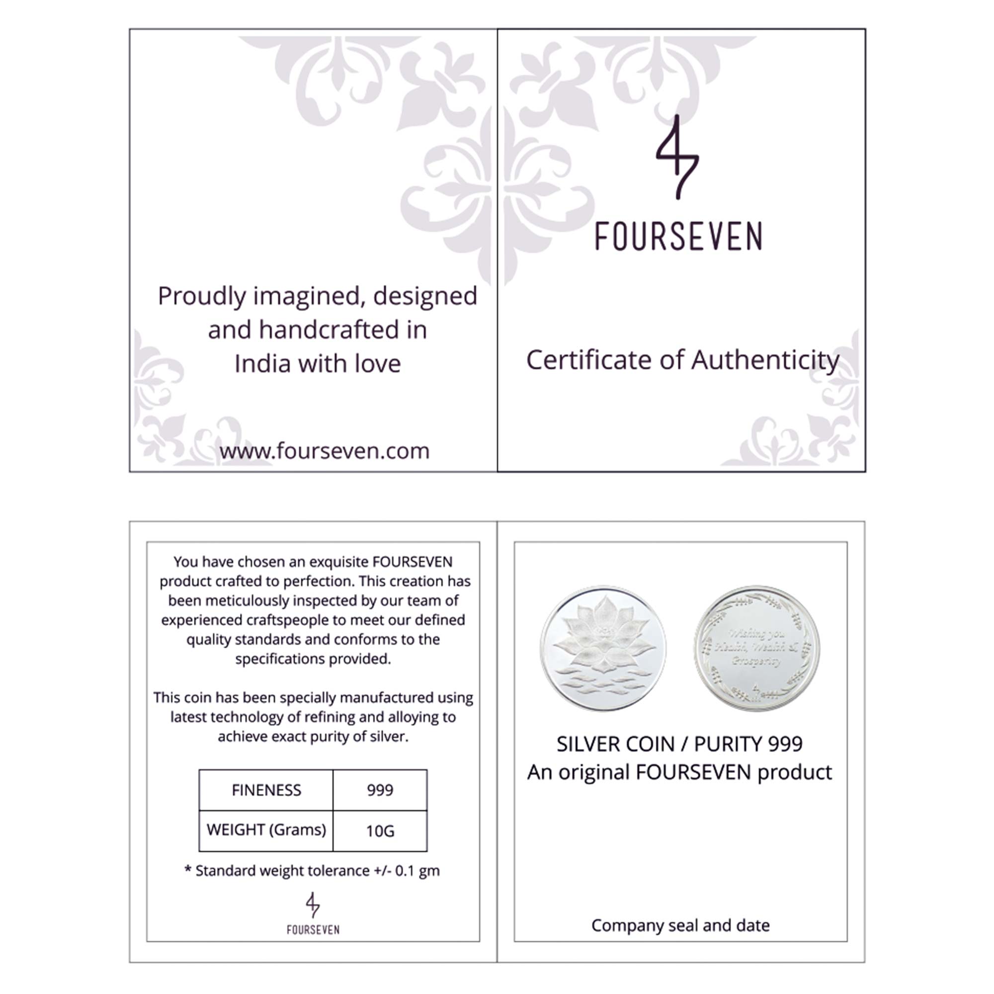 Divine Lotus Health Wealth and Prosperity Pure 999 Silver Coin-10 Gram