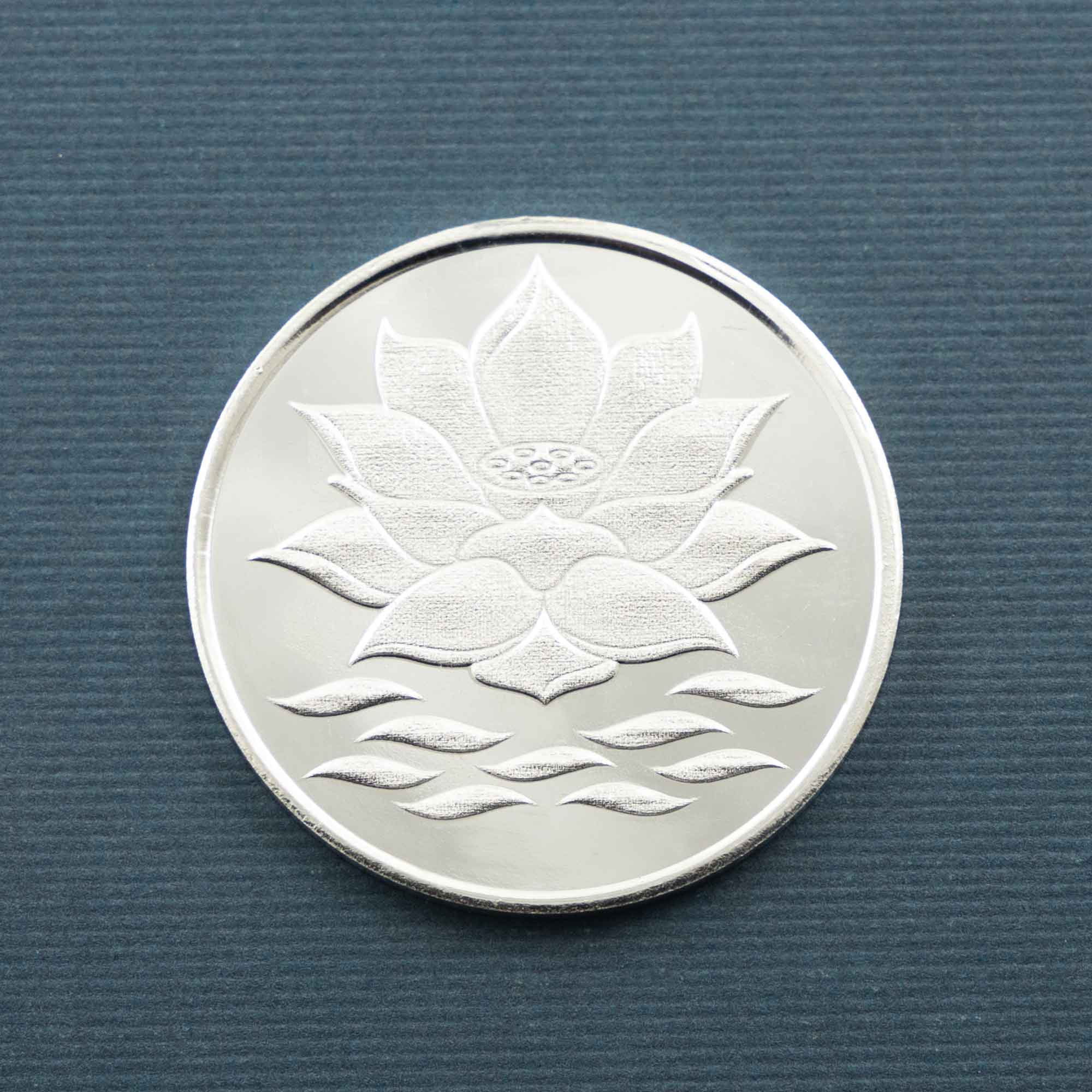 Divine Lotus Health Wealth and Prosperity Pure 999 Silver Coin-10 Gram