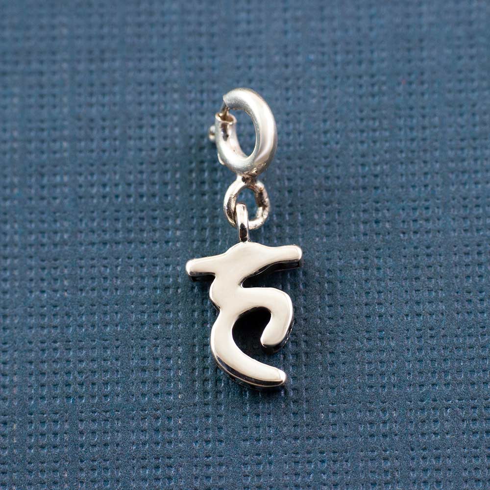 Choose Your Hindi Alphabet Silver Charm