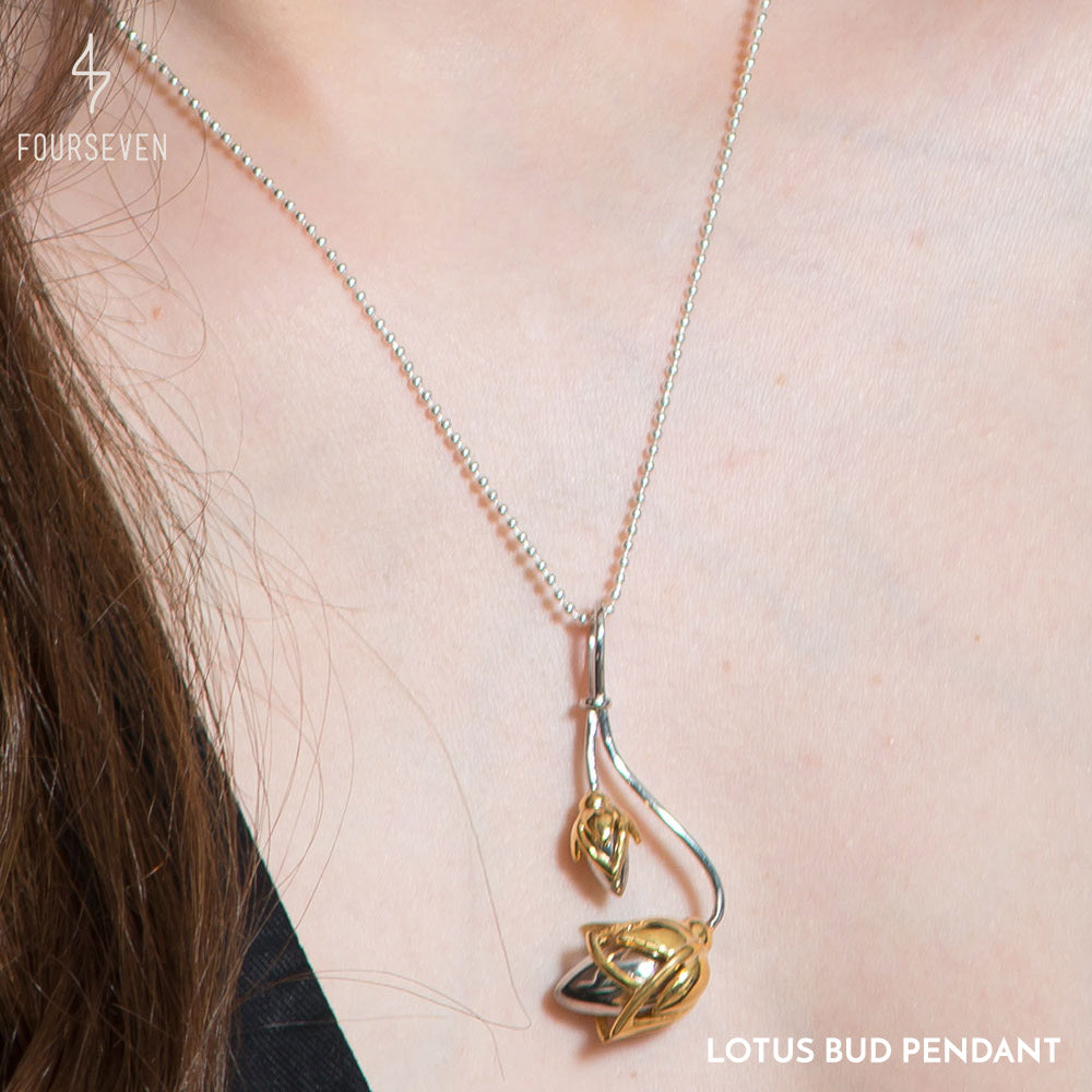 Lotus Bud Silver Pendant