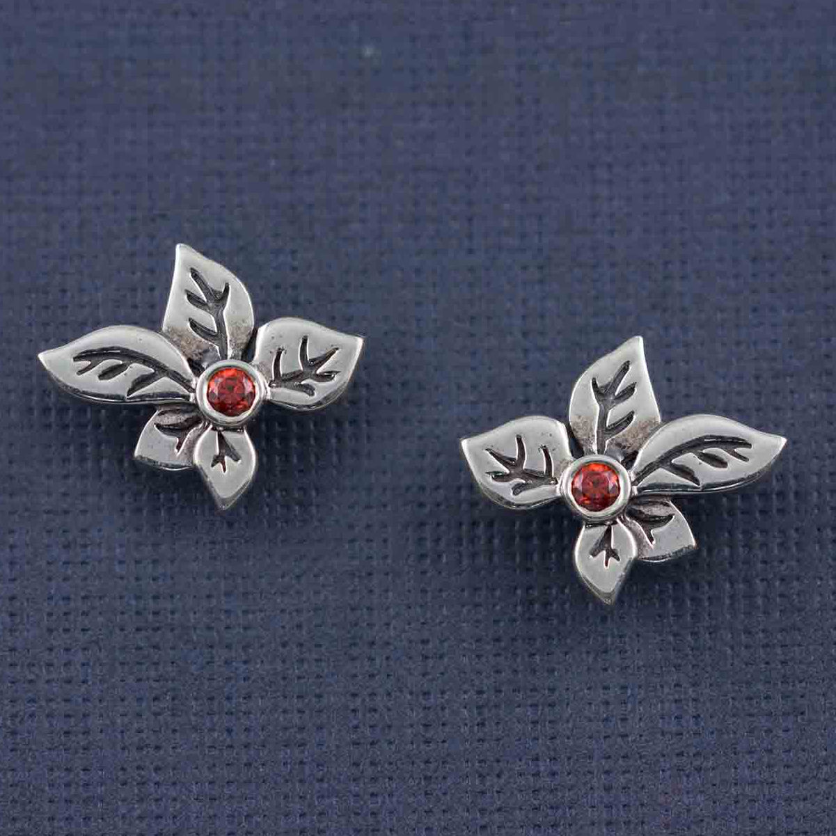 Holly Stud Silver Earrings