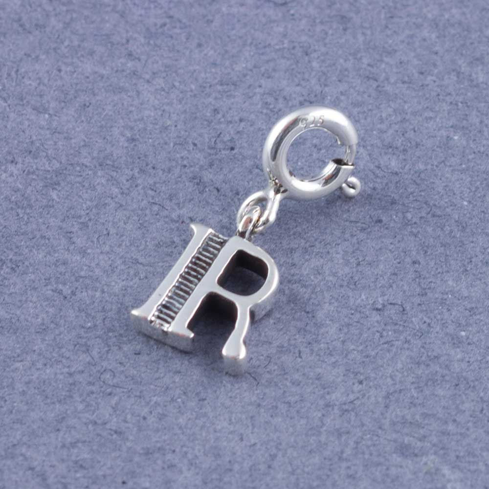 Letter R Silver Charm