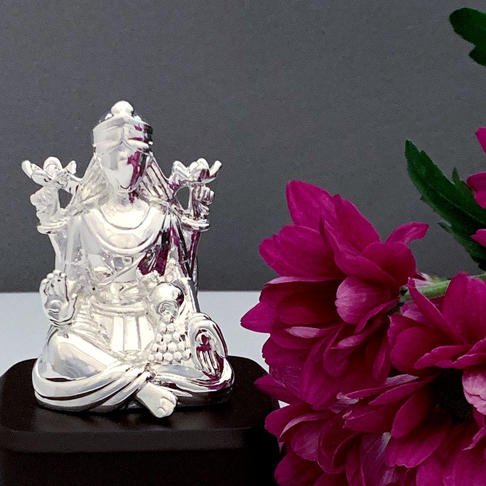 Maha Lakshmi Silver-Plated Murti