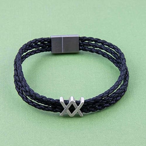 Make it Happen Story Bead with Triple Layer Faux Leather Magnetic Clasp Bracelet